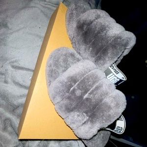 Gray UGG slides